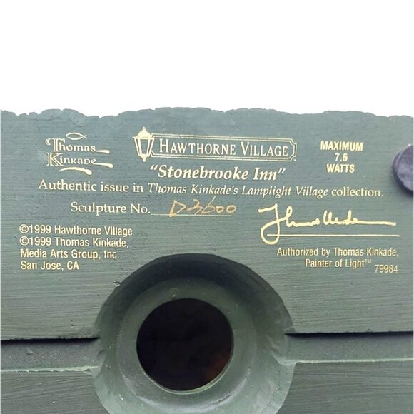 Thomas Kinkade Hawthorne Village Stonebrooke Inn Sculpture #79984 Christmas - Picture 9 of 9